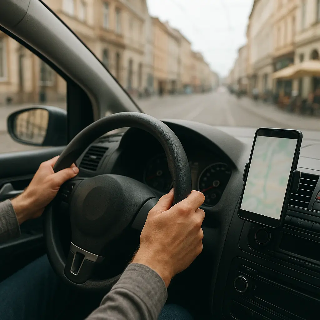 Pohled z auta při orientaci